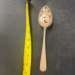 S Kirk & Son Repousse Sterling Silver Pierced Serving Spoon 8.5” No Mono